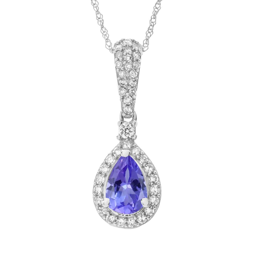 Tanzanite and Diamond Pendant in 10K Yellow Gold (1/5 ct. tw.) – Image 1 of 3