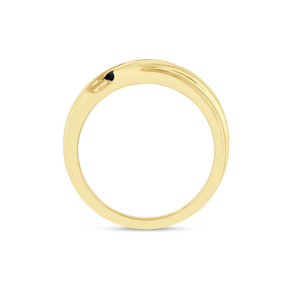Black and White Diamond Diagonal Band in 10K Yellow Gold (1/3 ct. tw.) – Image 2 of 3