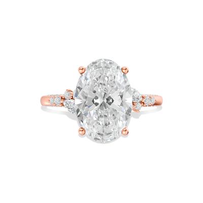 Lab Grown Diamond Oval Center Wedding Ring in 14K Rose Gold (4 1/2 ct. tw.)