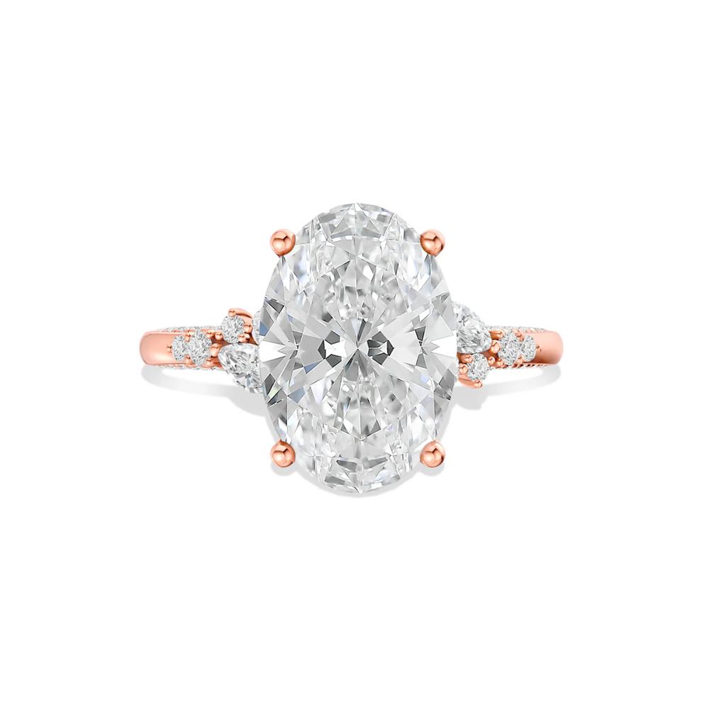 Lab Grown Diamond Oval Center Wedding Ring in 14K Rose Gold (4 1/2 ct. tw.) – Image 1 of 4