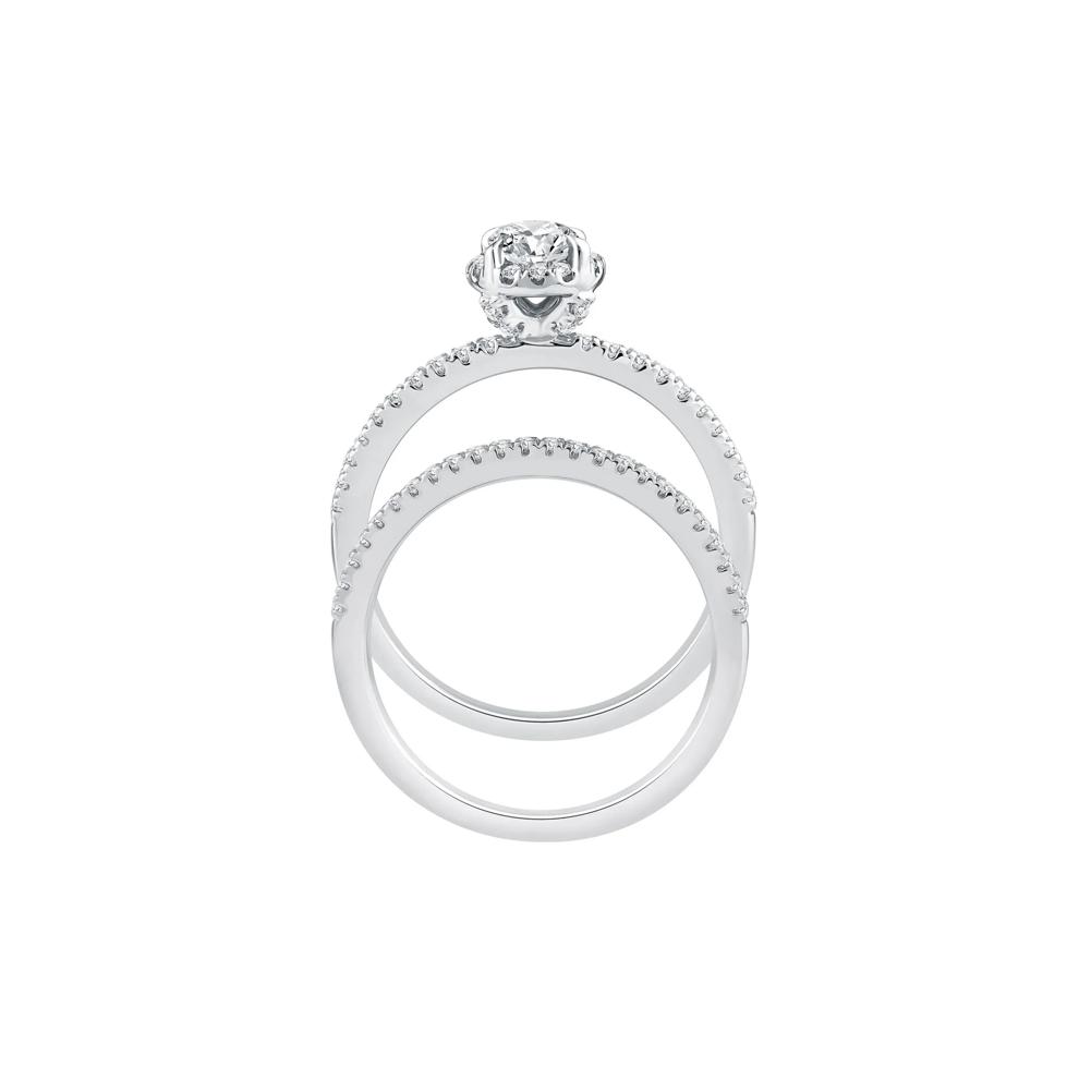 Lab Grown Diamond Oval Center Bridal Set in 10K White Gold (1 ct. tw.) – Image 2 of 3