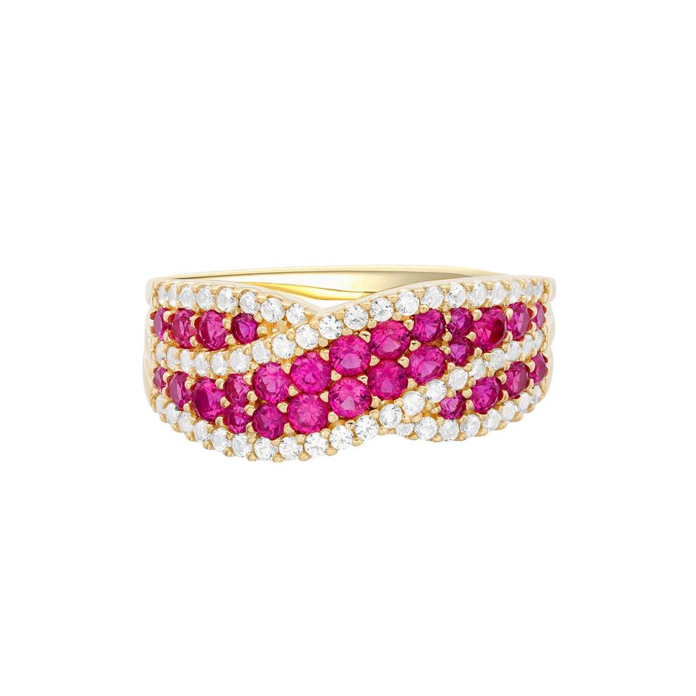 Ruby and Diamond Ring in 10K Yellow Gold (3/8 ct. tw.) – Image 1 of 3