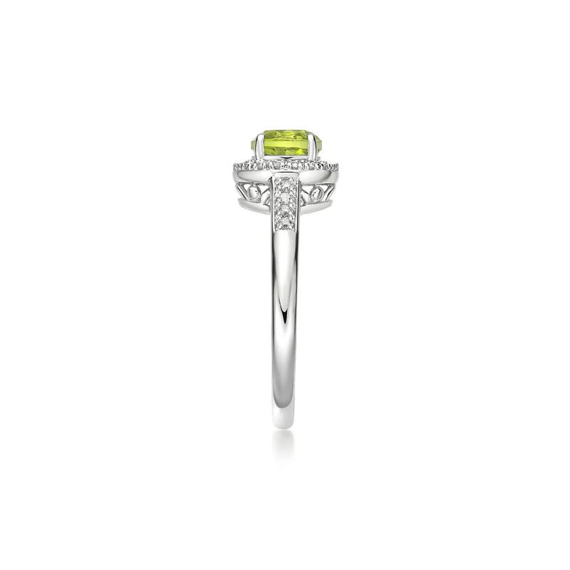 Peridot &amp; 1/8 ct. tw. Diamond Ring in Sterling Silver – Image 3 of 3
