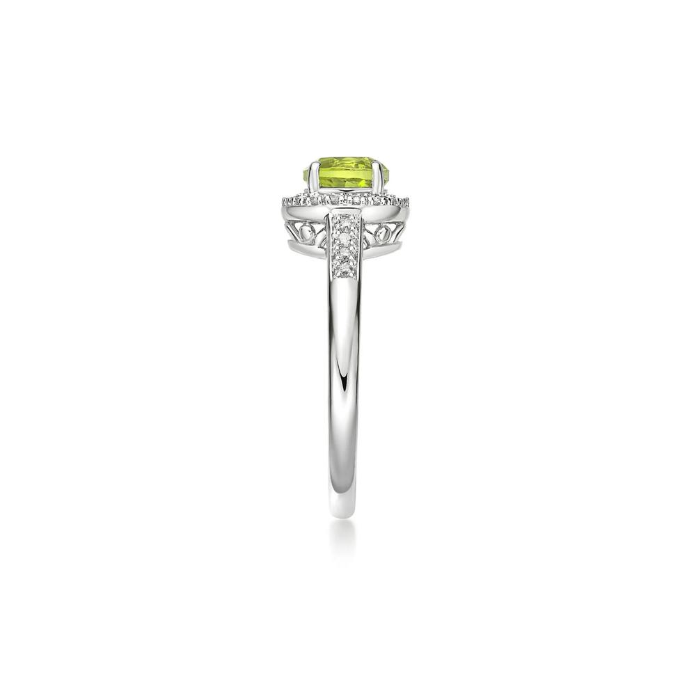 Peridot &amp; 1/8 ct. tw. Diamond Ring in Sterling Silver – Image 3 of 3