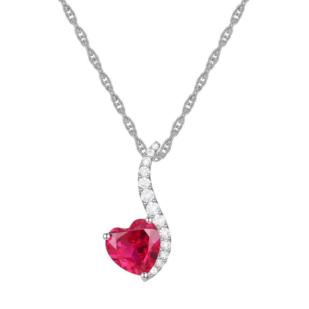 Heart-Shaped Lab-Created Ruby and Lab-Created White Sapphire Box Set in Sterling Silver – Image 2 of 8