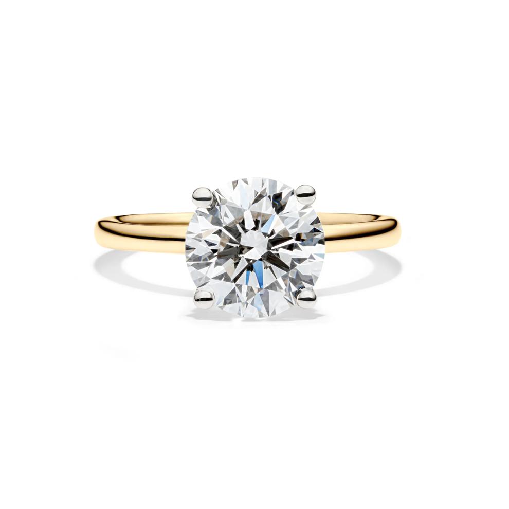 Lab Grown Diamond Solitaire Round Engagement Ring in 14k Yellow Gold (3 ct.) – Image 1 of 4