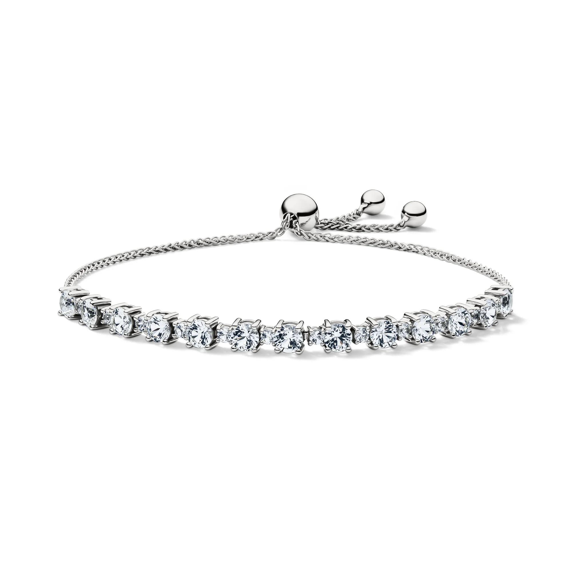 Lab Created White Sapphire Bolo Bracelet in Sterling Silver | Helzberg