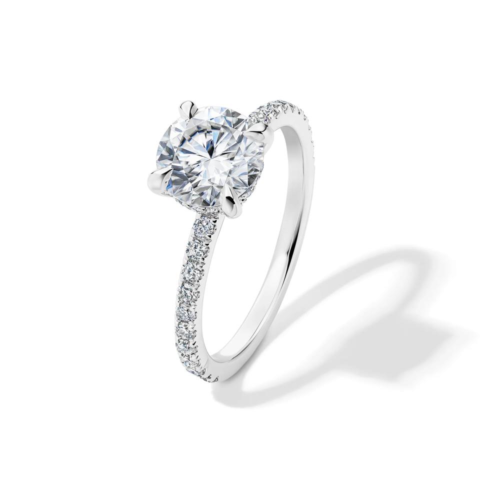 Lab-Created Moissanite Round Engagement Ring in 10K White Gold (1 7/8 ct. dew) – Image 4 of 4