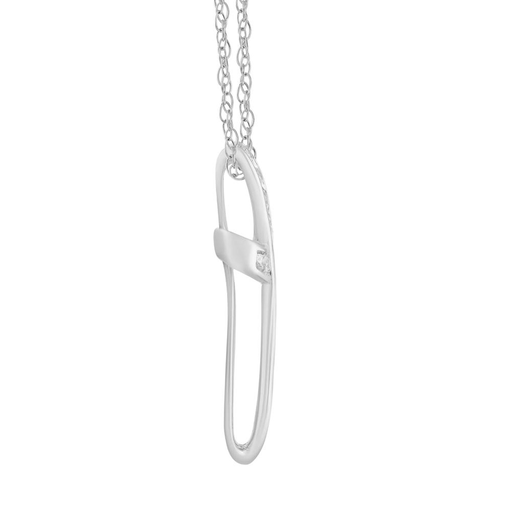 Diamond Twisted Cross Pendant Necklace in 10K White Gold (3/8 ct. tw.) – Image 2 of 3