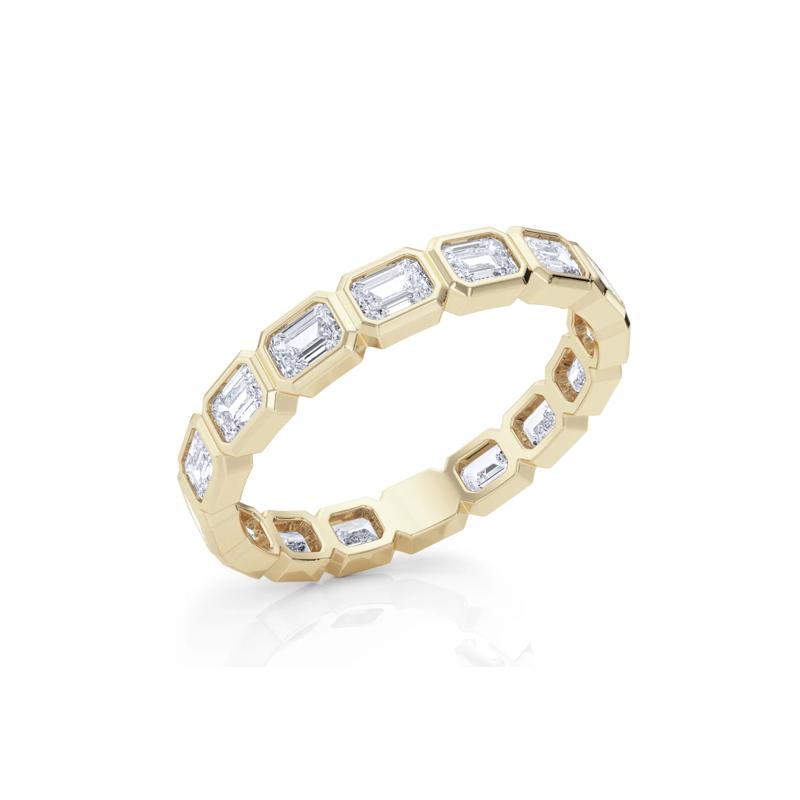 Diamond Emerald-Cut Bezel-Set True Eternity Band in 14K Yellow Gold  – Image 5 of 5