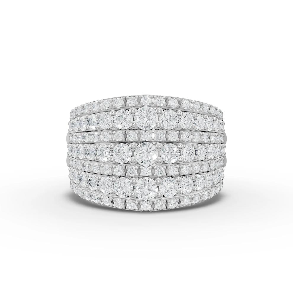 Diamond Multi-Row Band in 10K White Gold (2 ct. tw.) – Image 1 of 4