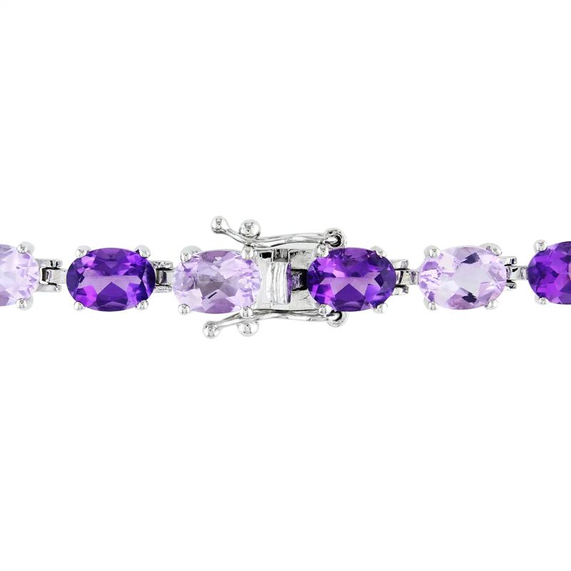 Purple Amethyst &amp; Pink Amethyst Bracelet in Sterling Silver  – Image 2 of 3