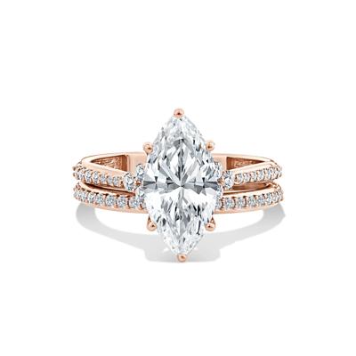 Lab Grown Diamond Marquise Engagement Set in 14K Rose Gold (3 ct. tw.)