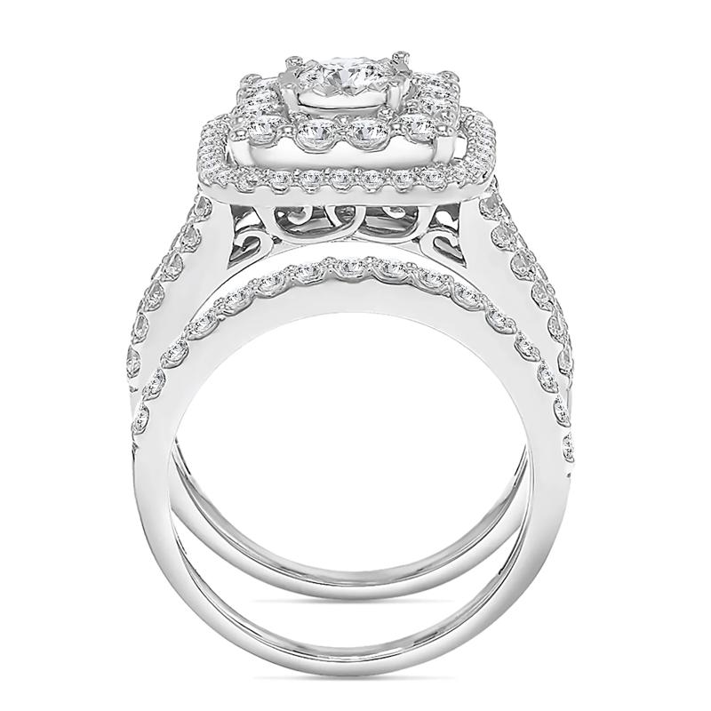 Halo Diamond Engagement Ring in 10K White Gold &#40;2 ct. tw.&#41; – Image 2 of 3