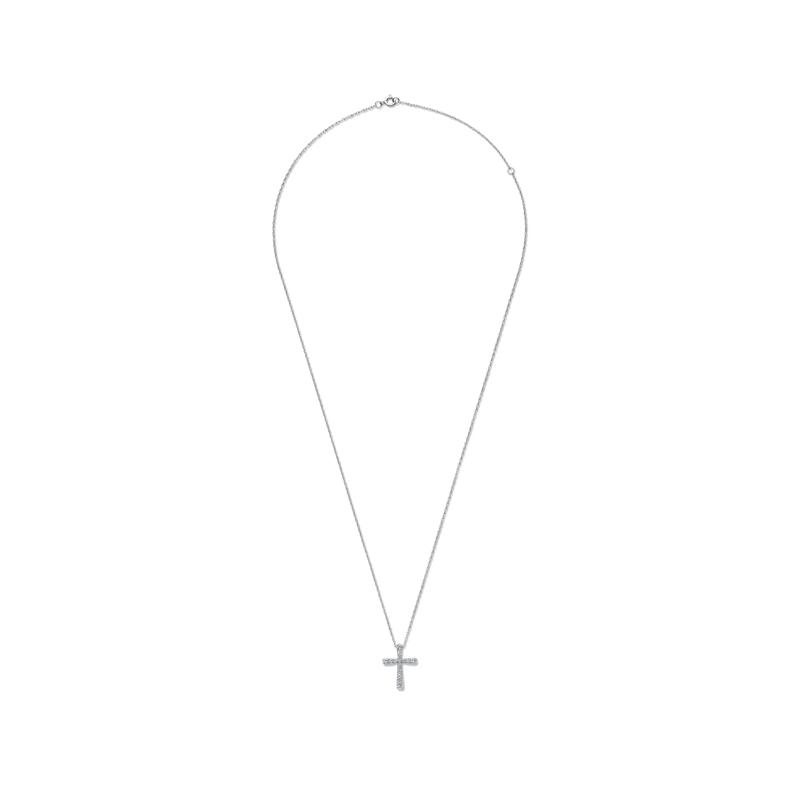 Diamond Flared Cross Pendant in 10K White Gold &#40;1/4 ct. tw.&#41; – Image 2 of 3