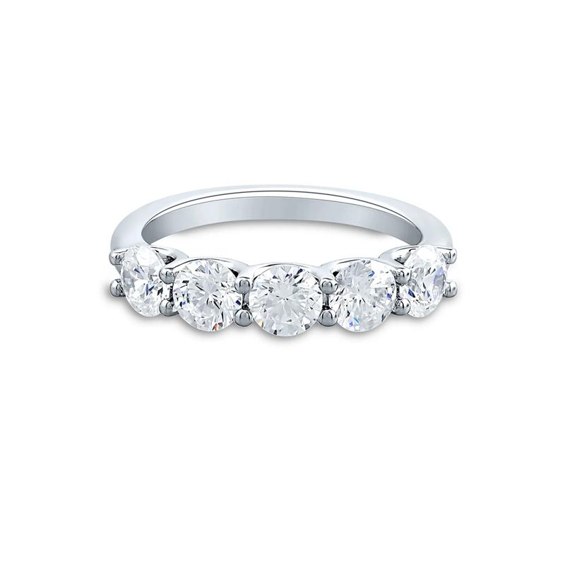 Lab Grown Diamond Five-Stone Anniversary Band in 14K White Gold &#40;2 ct. tw.&#41; – Image 1 of 3