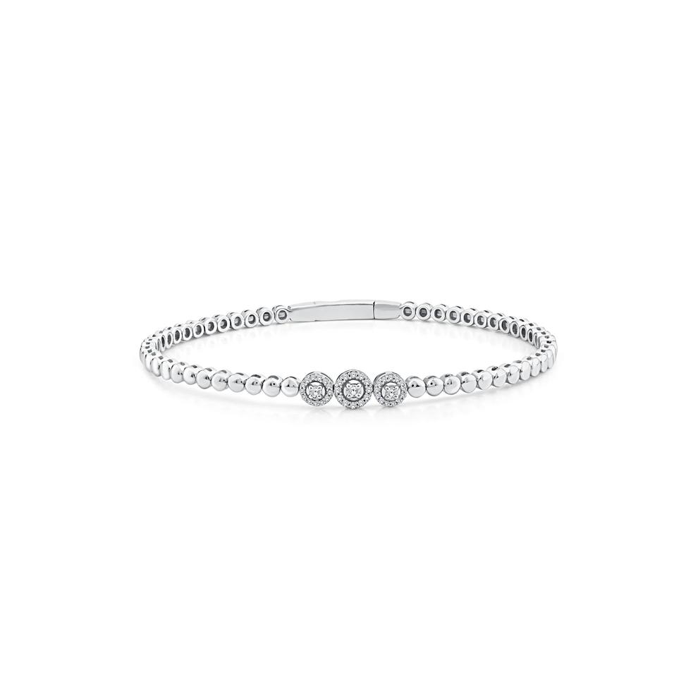 Diamond Bangle Bracelet in Sterling Silver (1/5 ct. tw.) – Image 1 of 2