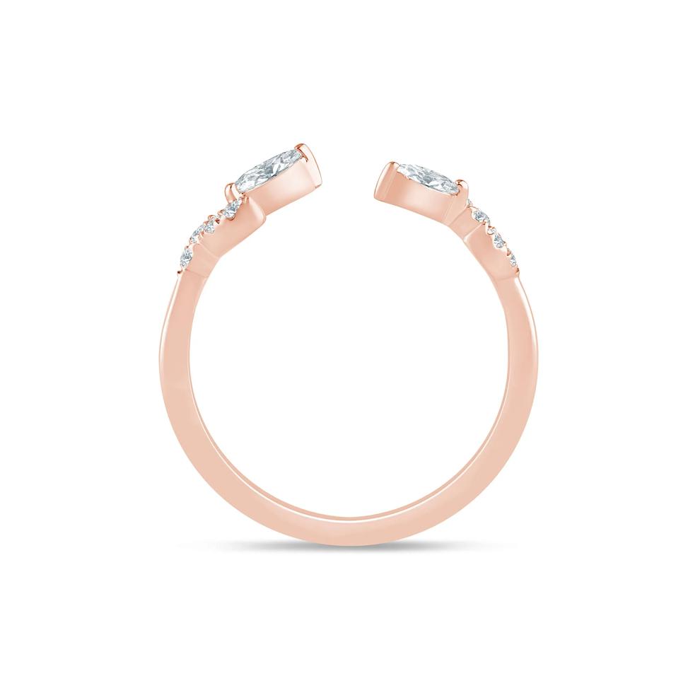 Lab Grown Diamond Floral Open Anniversary Band in 14K Rose Gold (1/5 ct. tw.) – Image 2 of 3