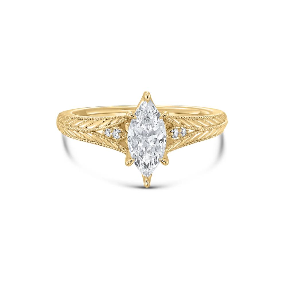Diamond Marquise Center Engagement Ring in 14K Yellow Gold (3/4 ct. tw.) – Image 1 of 4