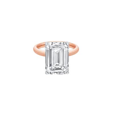 Lab Grown Diamond Emerald-Cut Solitaire Ring in 14K Rose & White Gold (8 ct.)
