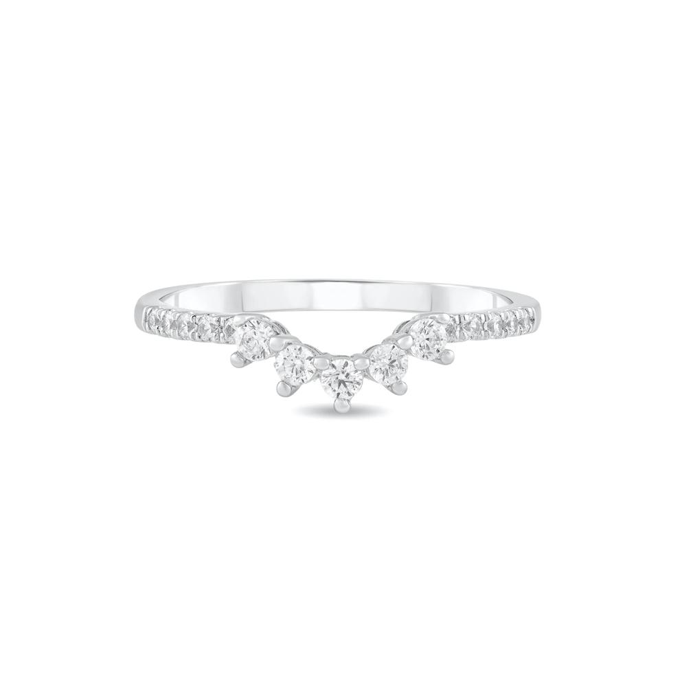 Diamond Contour Band in 10K White Gold (1/4 ct. tw.) – Image 1 of 4