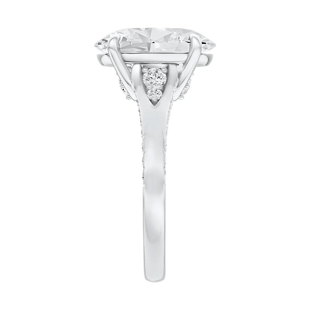 Lab Grown Diamond Oval Center Engagement Ring in 14K White Gold (4 1/2 ct. tw.) – Image 3 of 5