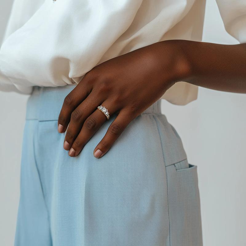 1/2 ct. tw. Diamond Three-Stone Engagement Ring in 10K Yellow Gold – Image 4 of 4