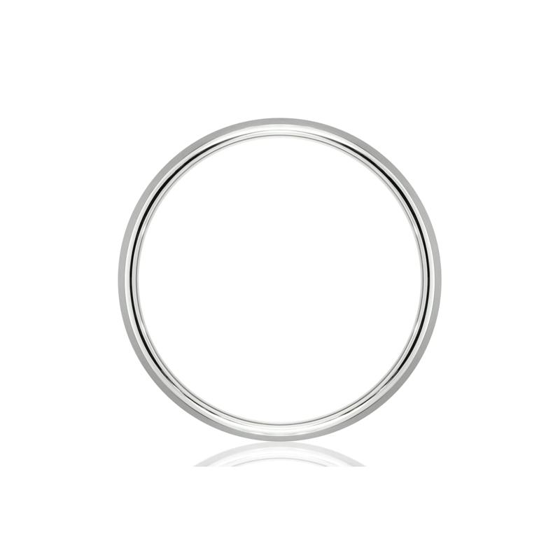 Men&rsquo;s Bevel Edge Satin Wedding Band in Platinum, 6MM – Image 2 of 3