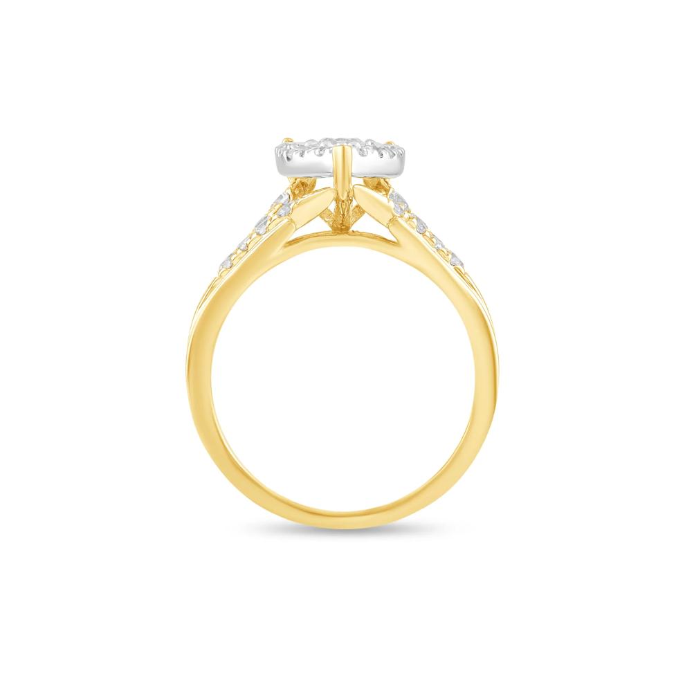 Diamond Pear-Shaped Composite Engagement Ring in 10K Yellow &amp; White Gold (1 ct. tw.) – Image 2 of 4