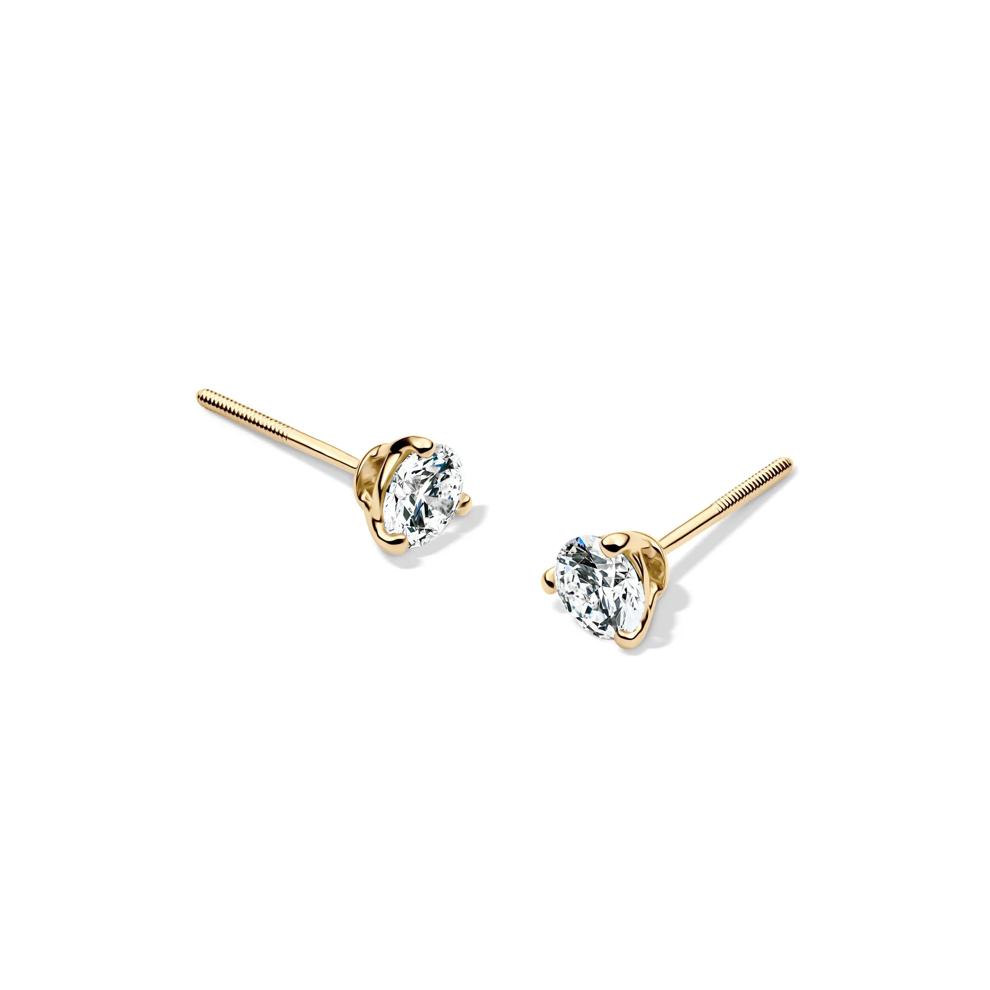 Lab Grown Diamond Martini Stud Earrings in 14K Yellow Gold (1/2 ct. tw.)  – Image 1 of 3
