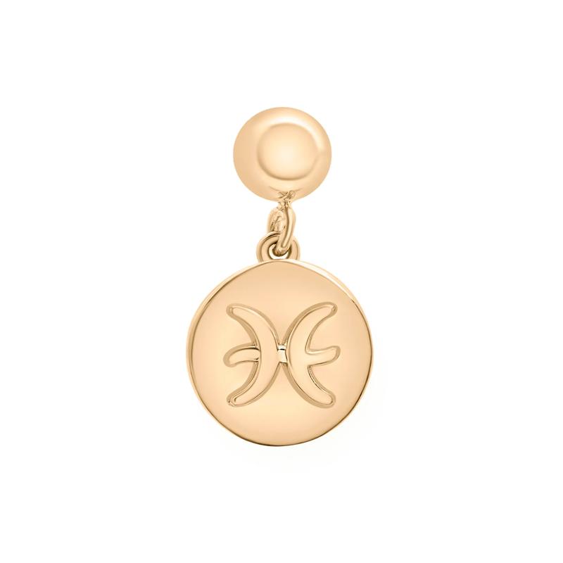 Pisces Zodiac Disc Bead Charm in Vermeil – Image 1 of 3