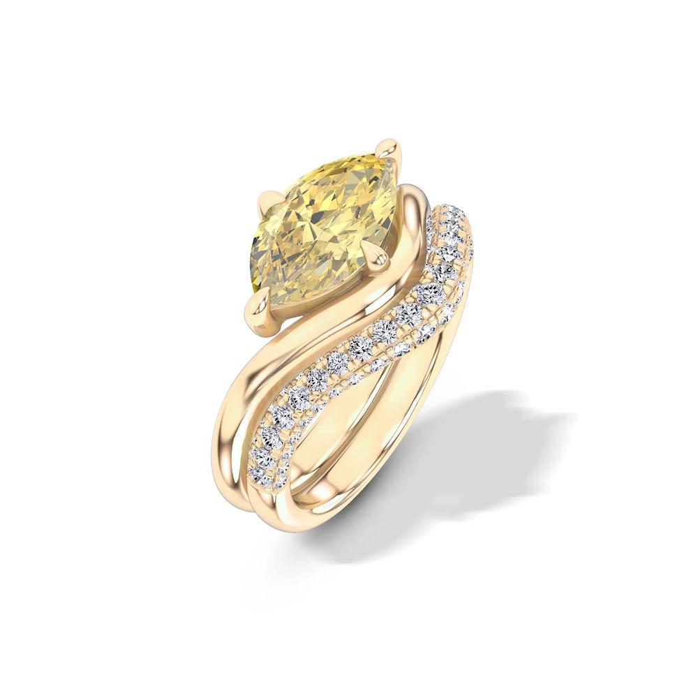 Lab Grown Diamond Yellow Marquise Engagement Set in 14K Yellow Gold (2 5/8 ct. tw.) – Image 5 of 6