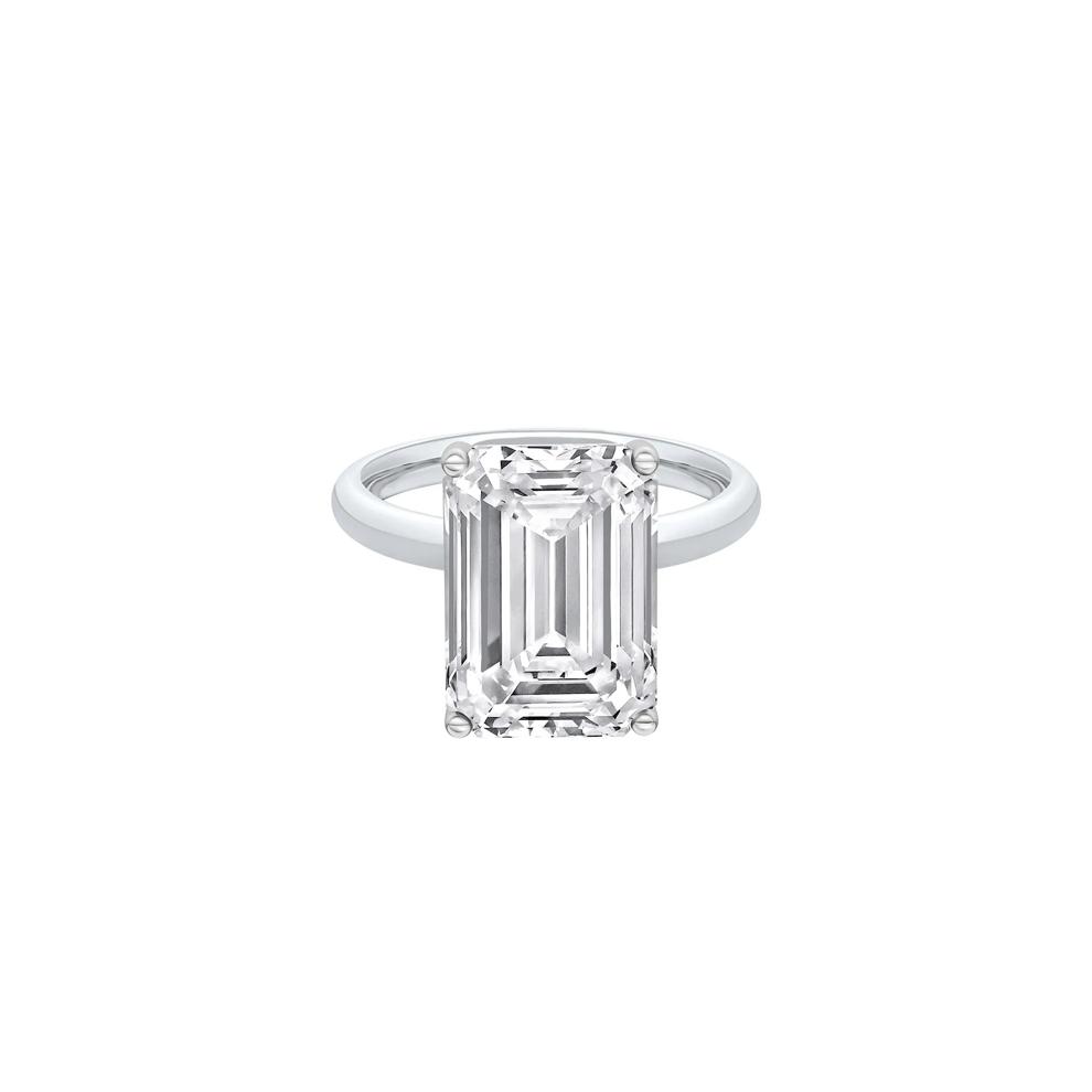Lab Grown Diamond Emerald-Cut Solitaire Ring in Platinum (7 ct.) – Image 1 of 4