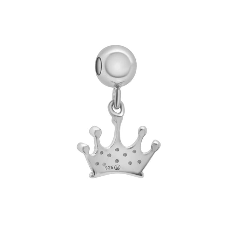 Diamond Accent Crown Bead Charm in Sterling Silver – Image 3 of 3