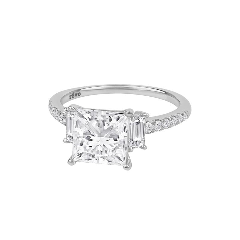 Elena Lab Grown Diamond Engagement Ring in 14K White Gold &#40;3-1/2 ct. tw.&#41; – Image 5 of 5
