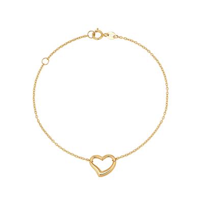 Open Heart Bracelet in 14K Yellow Gold