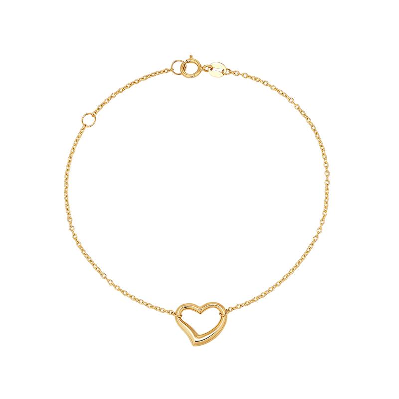 Open Heart Bracelet in 14K Yellow Gold – Image 1 of 3