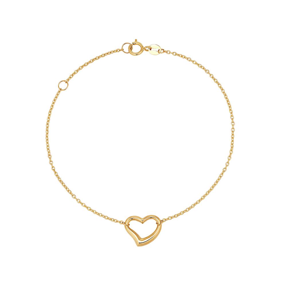Open Heart Bracelet in 14K Yellow Gold – Image 1 of 3