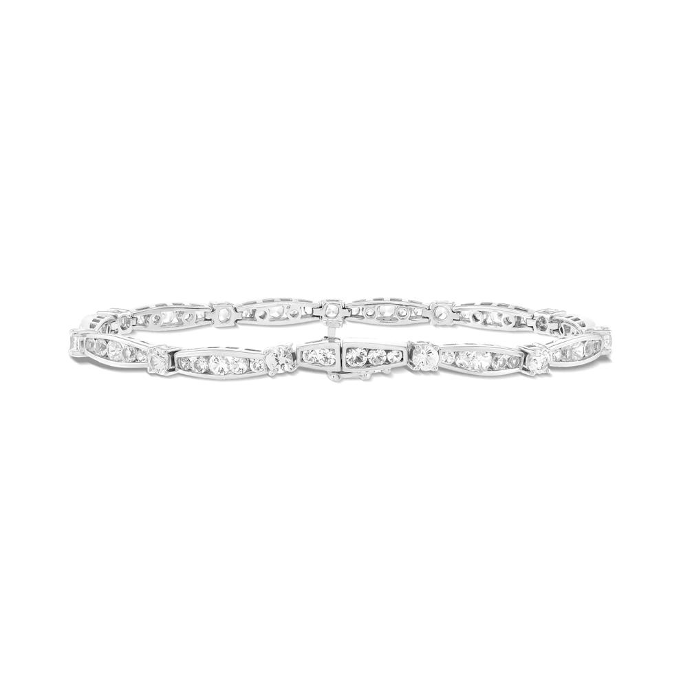 Lab-Created White Sapphire Line Bracelet in Sterling Silver – Image 2 of 2