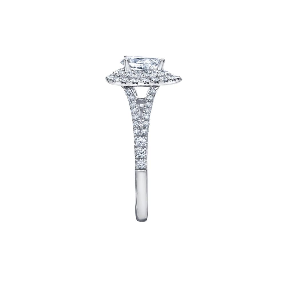 Pear-Shaped Double Halo Diamond Engagement Ring in 14K White Gold (1 ct. tw.) – Image 3 of 7