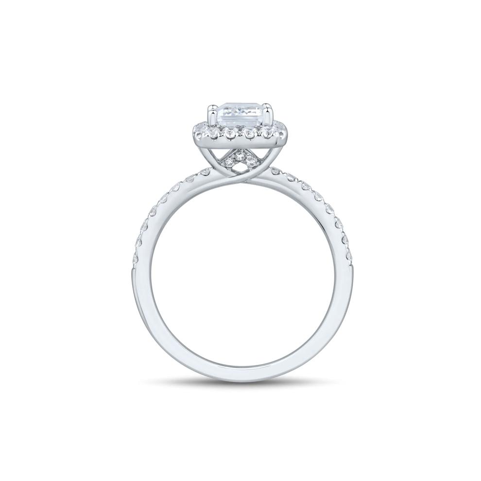 Lab Grown Diamond Emerald-Cut Halo Engagement Ring in 14K White Gold (2 ct. tw.) – Image 2 of 3