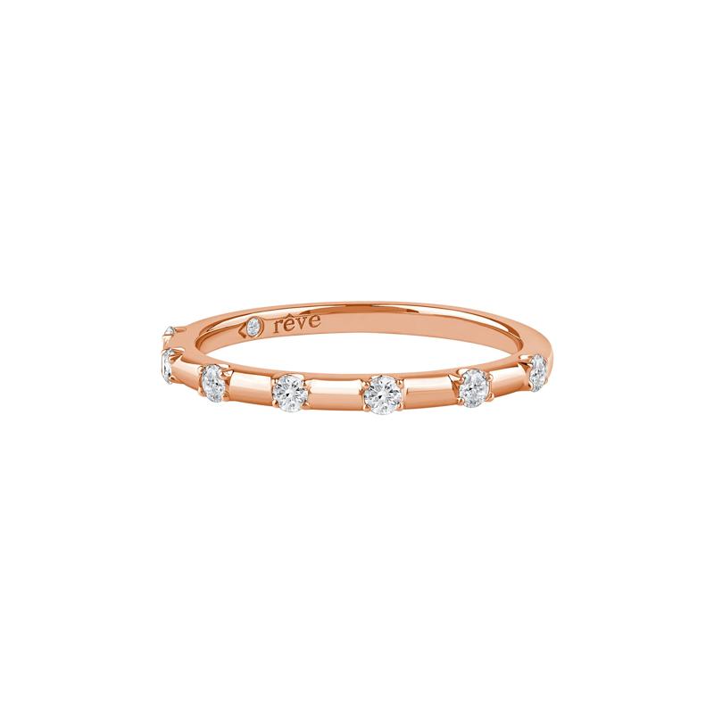 Piper Lab Grown Diamond Wedding Band in 14K Rose Gold &#40;1/5 ct. tw.&#41; – Image 5 of 5