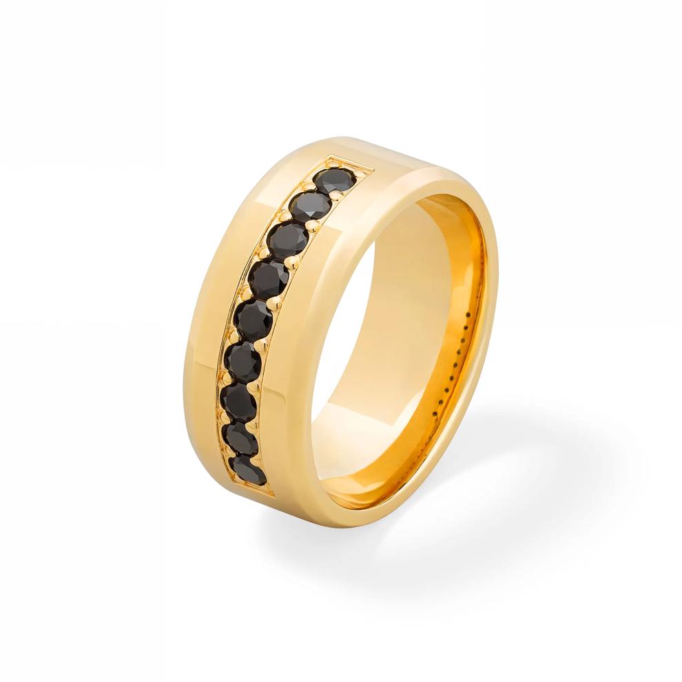 Black Diamond Channel-Set Band in 14K Yellow Gold (5/8 ct. tw.) – Image 4 of 4