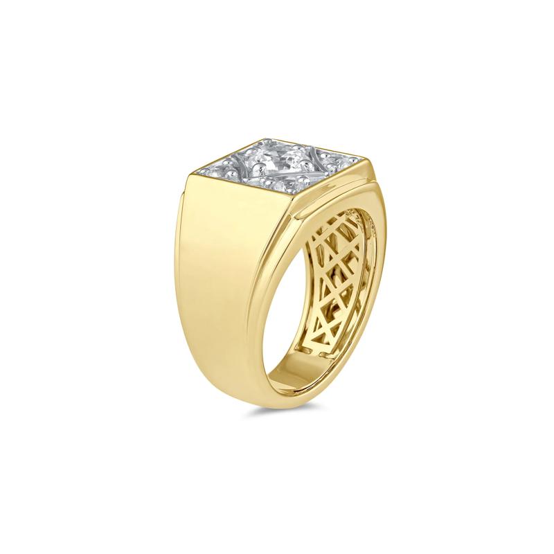 Men&#39;s Lab Grown Diamond Ring in 10K Yellow Gold &#40;1 1/2 ct. tw.&#41; – Image 3 of 4