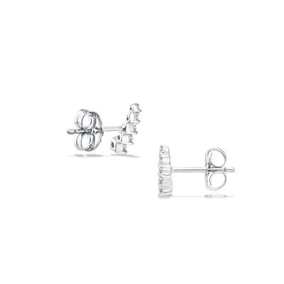 Diamond Climber Earrings in 10K White Gold (1/5 ct. tw.)