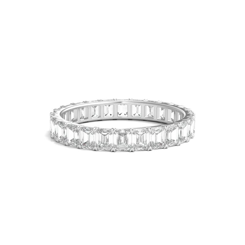 Emerald-Cut Diamond Wedding Band with Eternity Setting in Platinum &#40;2 ct. tw.&#41; – Image 1 of 3