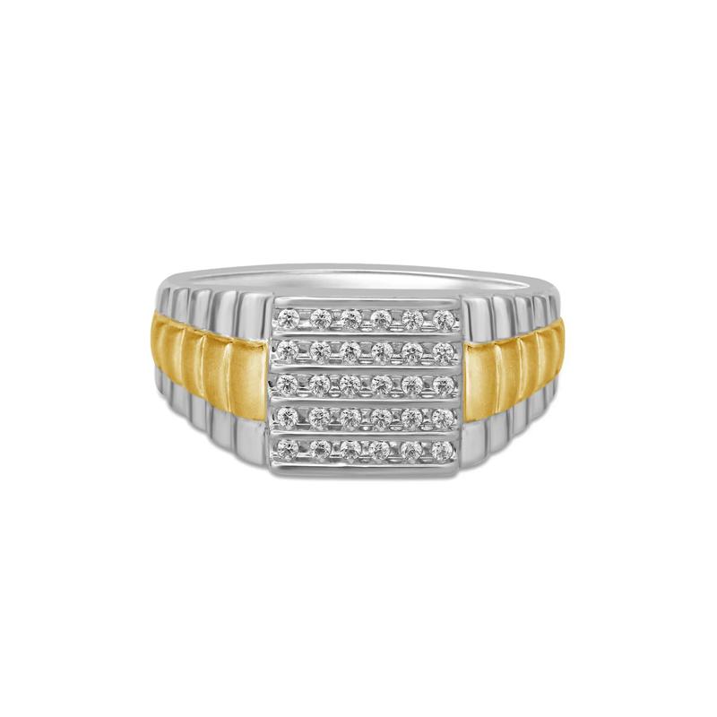Men&#39;s 1/4 ct. tw. Diamond Ring in 10K White &amp; Yellow Gold – Image 1 of 3