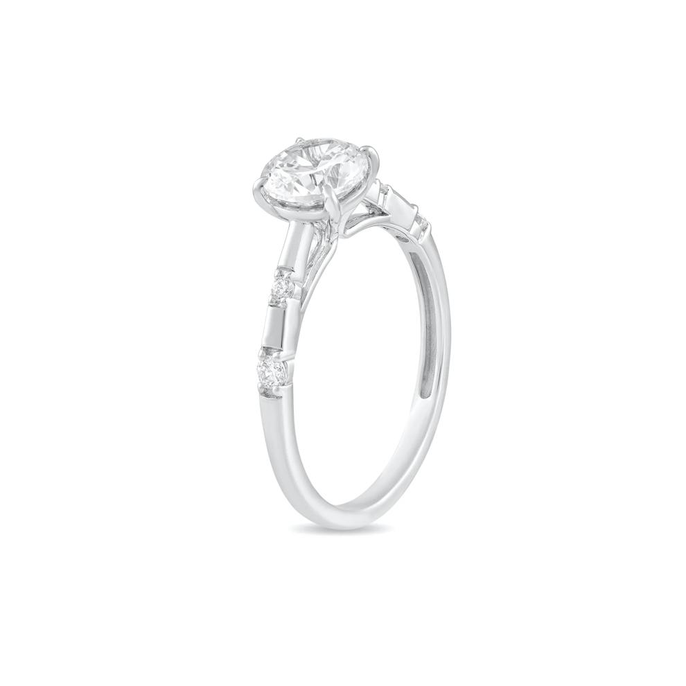 Lab Grown Diamond Round Center Engagement Ring in Platinum (1 ct. tw.) – Image 4 of 4