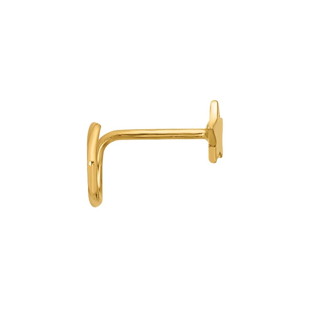 Polished Star Nose Ring in 14K Yellow Gold, 23 Gauge – Image 2 of 3