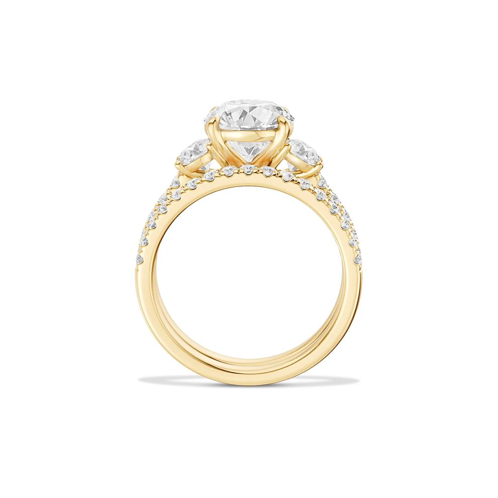 Lab Grown Diamond Three-Stone Engagement Set in 10K Yellow Gold (3 ct. tw.) – Image 2 of 6
